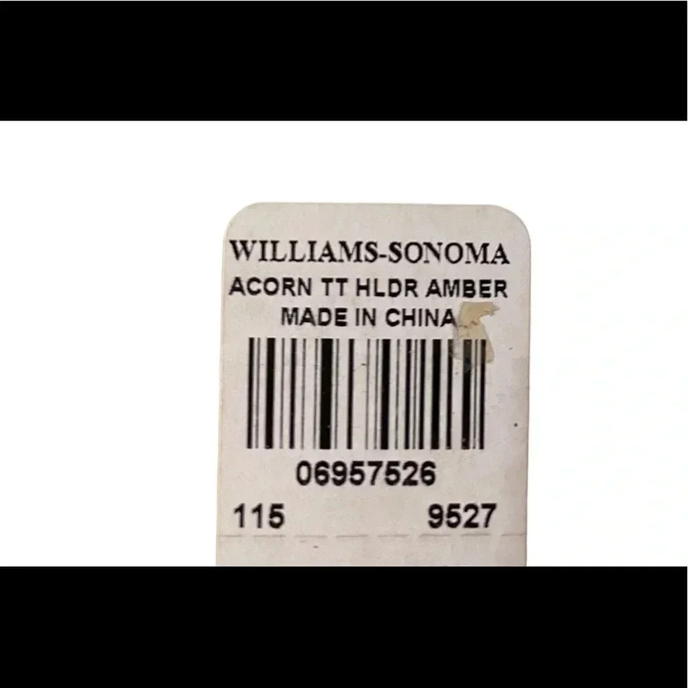 Williams Sonoma Acorn Taper Holder Amber